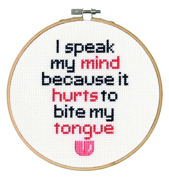 Dimensions Stitch Kit, Speak My Mind- 6'' Diameter