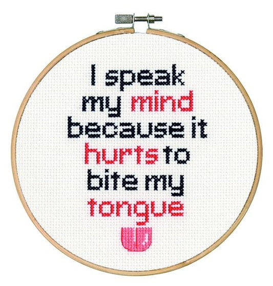 Dimensions Stitch Kit, Speak My Mind- 6'' Diameter