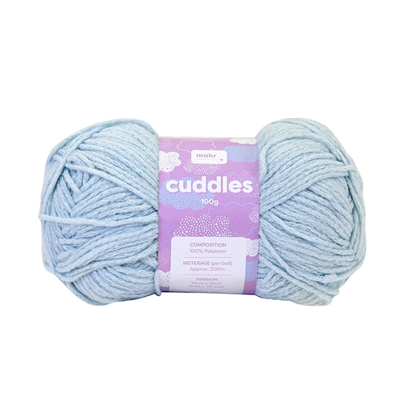 Makr Cuddles Yarn, Skyblue- 100g Polyester Yarn