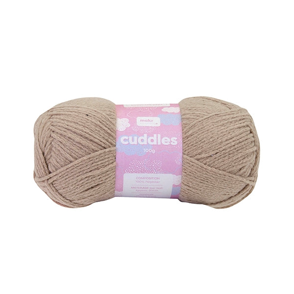 Makr Cuddles Yarn, Natural- 100g Polyester Yarn