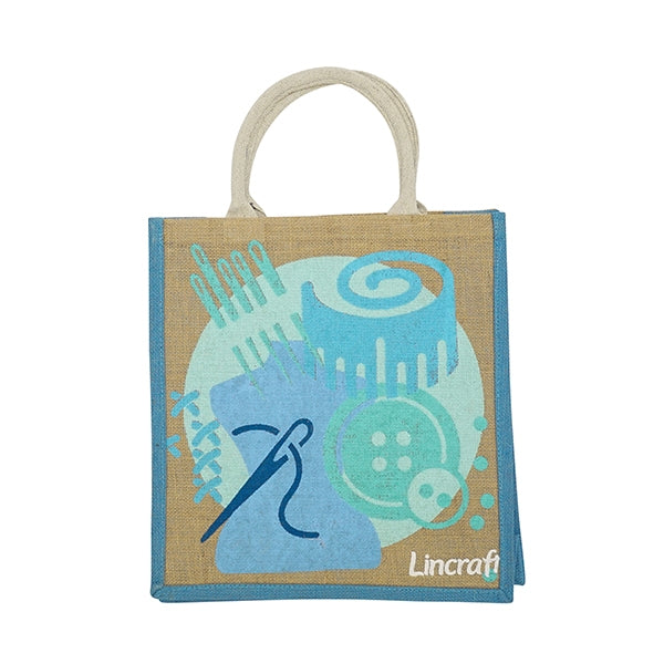 Lincraft Printed Jute Bag, 36x39x13cm