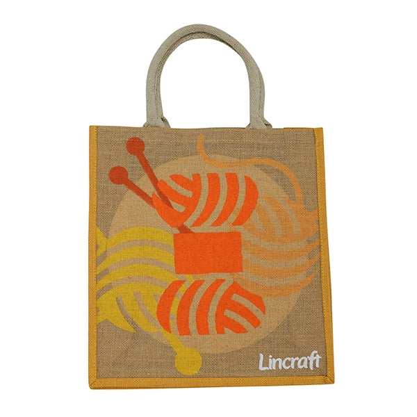 Lincraft Printed Jute Bag, 36x39x13cm