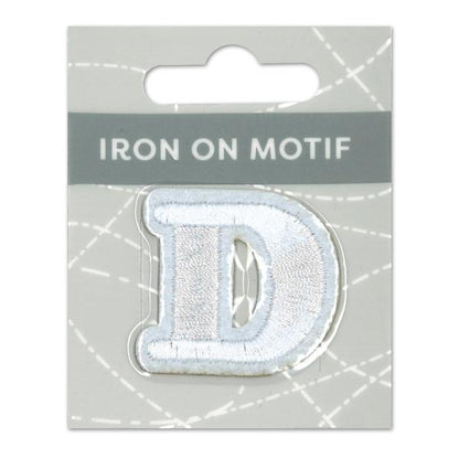 Sullivans Iron On Motif, White D- 35mm
