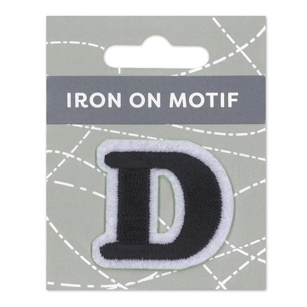 Sullivans Iron On Motif, Black D- 35mm