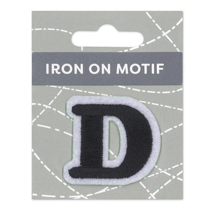 Sullivans Iron On Motif, Black D- 35mm