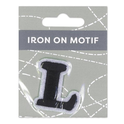 Sullivans Iron On Motif, Black L- 35mm