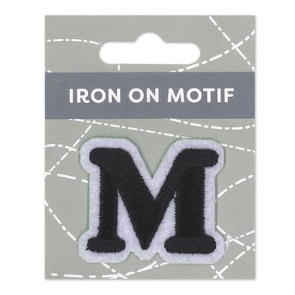 Sullivans Iron On Motif, Black M- 35mm