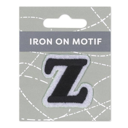 Sullivans Iron On Motif, Black Z- 35mm