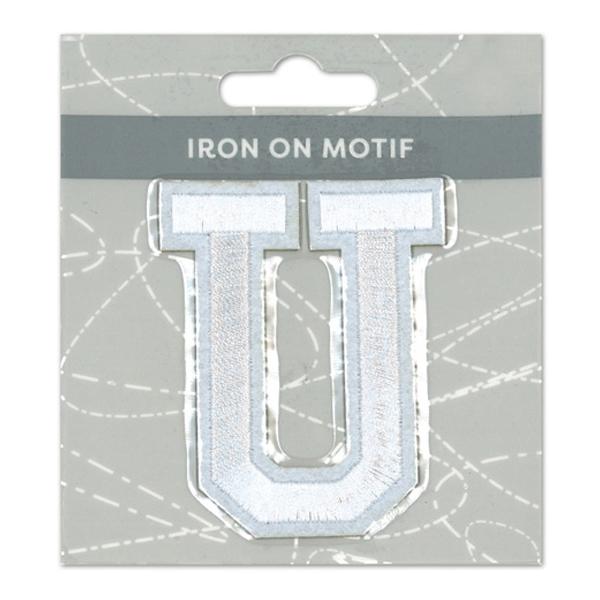 Sullivans Iron On Motif, White U- 75mm