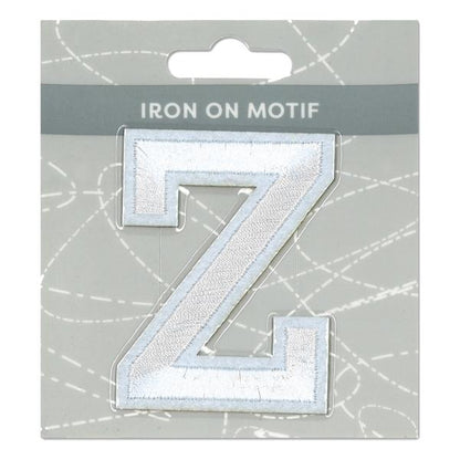 Sullivans Iron On Motif, White Z- 75mm
