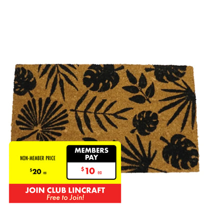 Formr Coir Door Mat- Tropical B/W