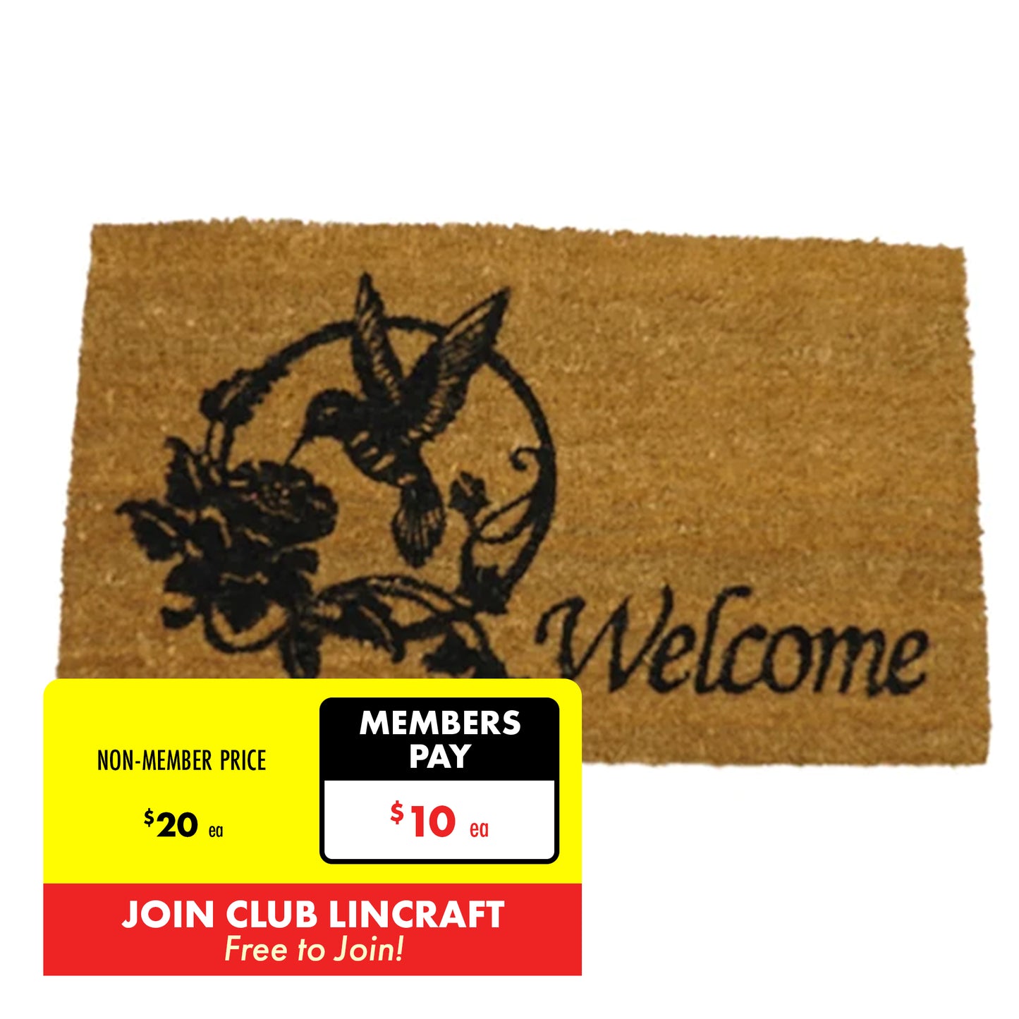 Formr Coir Door Mat, Welcome- Bird