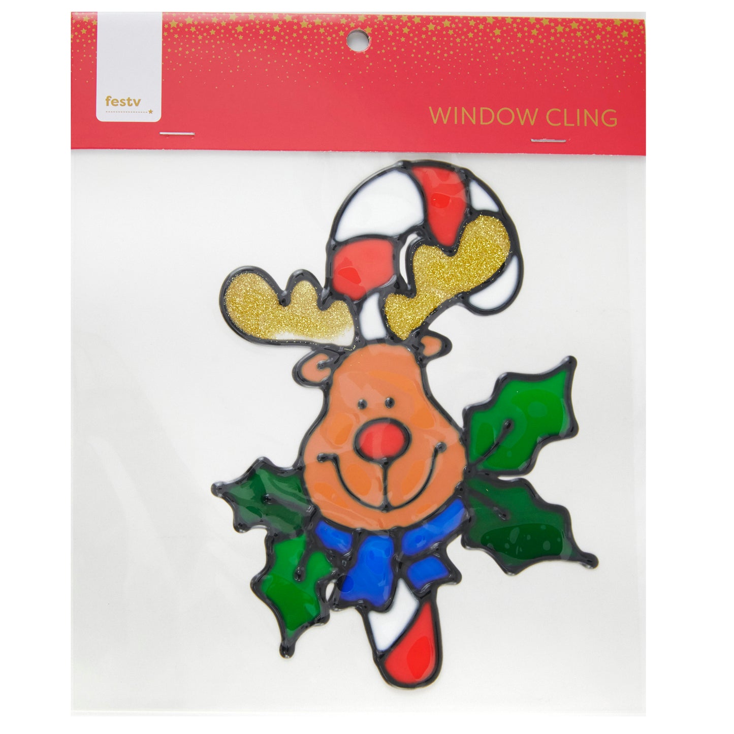 Christmas Reindeer With Candy Cane Withcling- 20x0.16x20cm