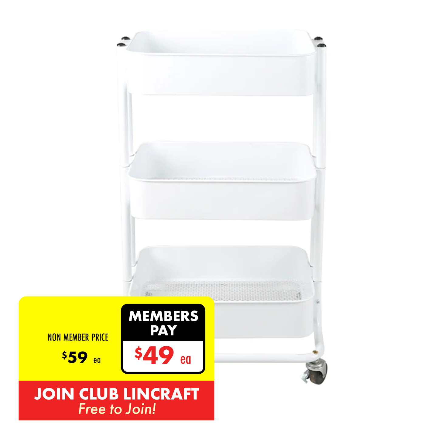 Makr 3-Tier Trolley, 42.7cm x 35.5cm x 75.9cm