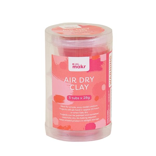 Little Makr 28g Air Dry Clay Mini Tubs, Rocket Red- 3pk