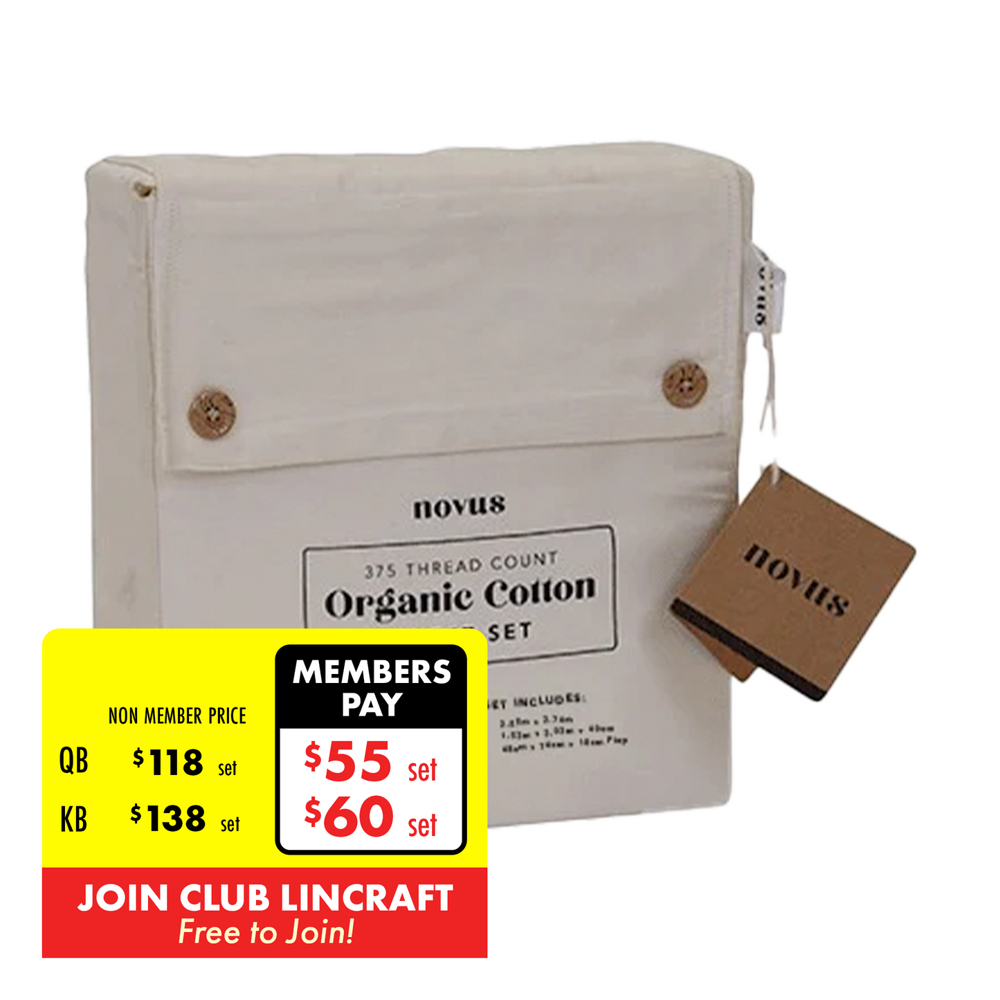 Novus 375TC Organic Cotton Sheet Set