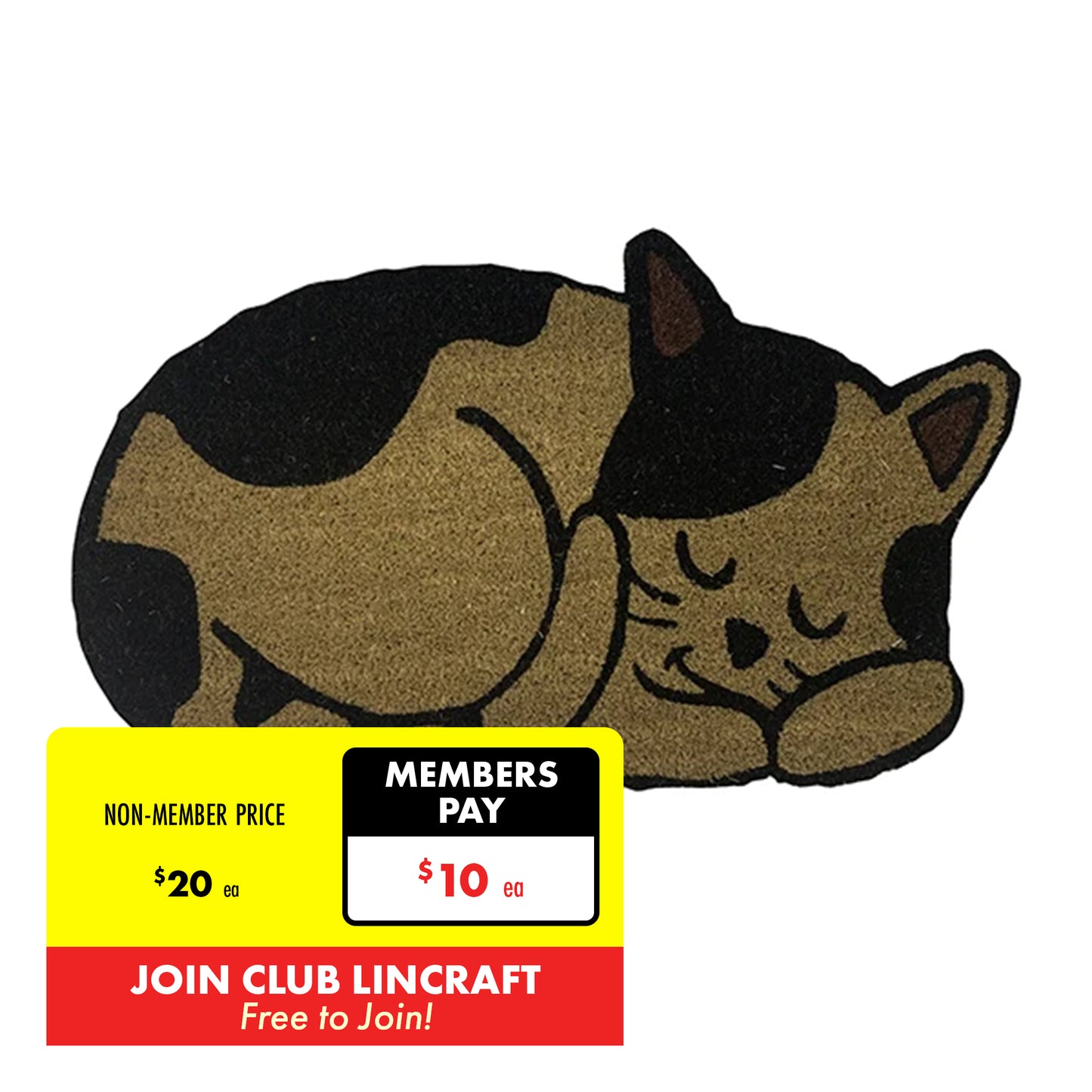 Formr Coir Door Mat, Cat- 43x73cm