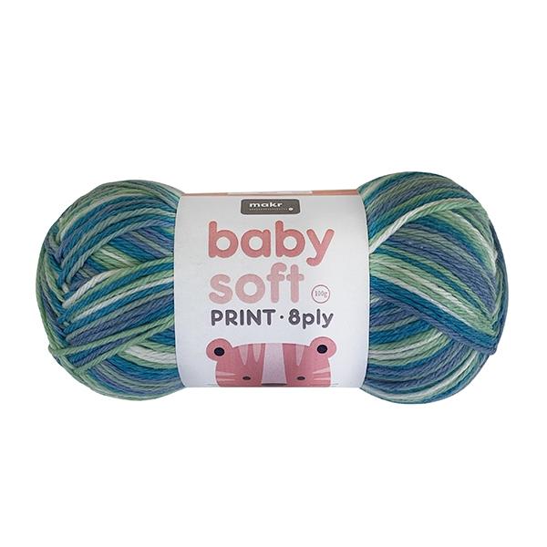 Makr Baby Soft Print Crochet & Knitting Yarn 8ply, 100g Acrylic Nylon Blend Yarn