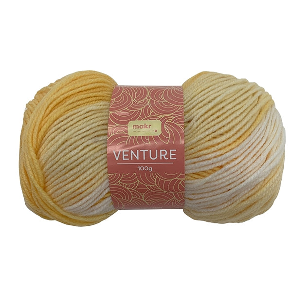 Makr Venture Yarn, Yellow- 100g Acrylic Yarn