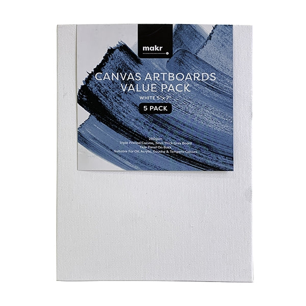 Makr Canvas Artboards Value Pack -  5x7in (12.5x17.5cm) - 5pk