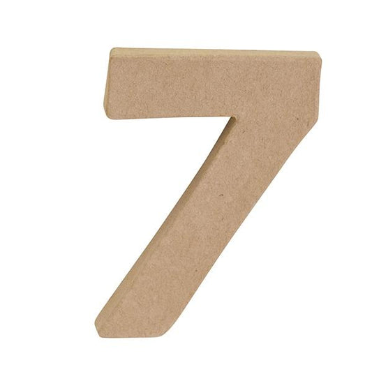 Makr Paper Mache, Small Numeral 7- 4 inch