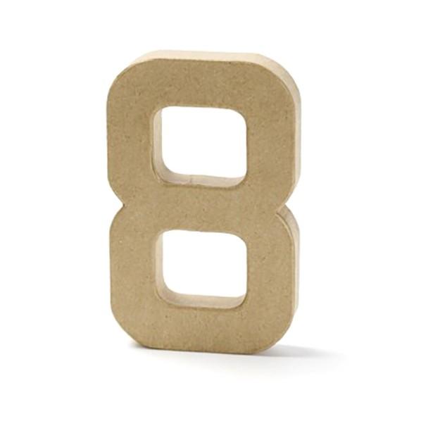 Makr Paper Mache, Small Numeral 8- 4 inch
