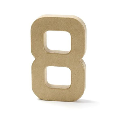 Makr Paper Mache, Small Numeral 8- 4 inch