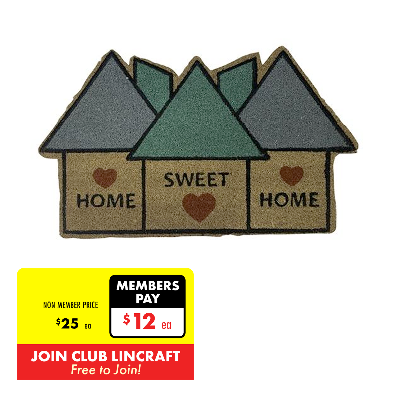 Formr Coir Door Mat, Sweet Home- 43x73cm