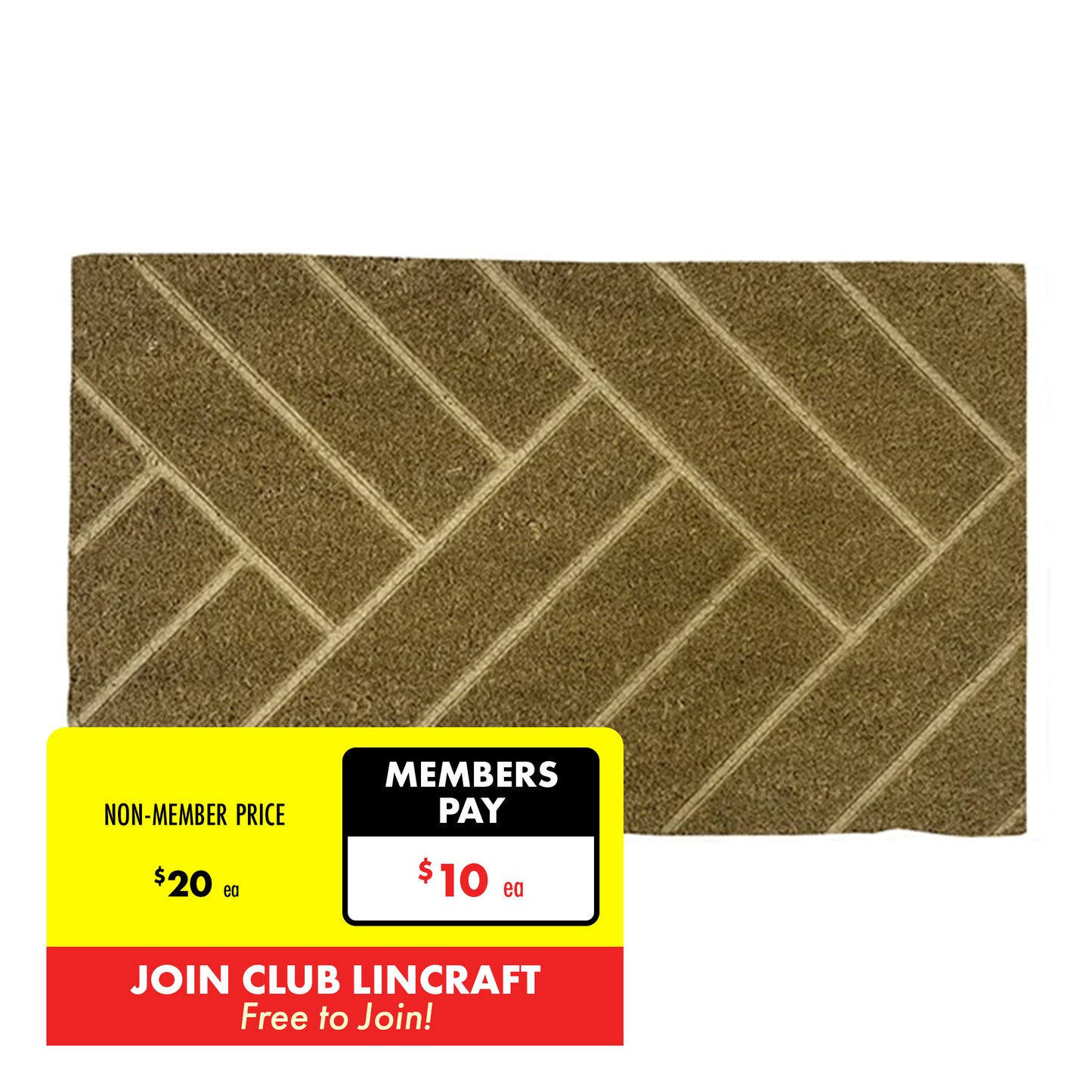 Formr Coir Door Mat, Chevron- 43x73cm