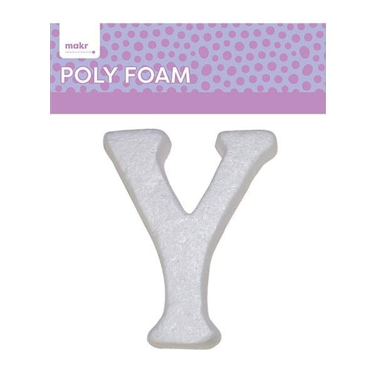 Makr Polyfoam, Uppercase Y- 15cm White