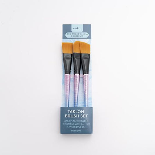 Makr Brush Set with Glitter, Gold- 3pk