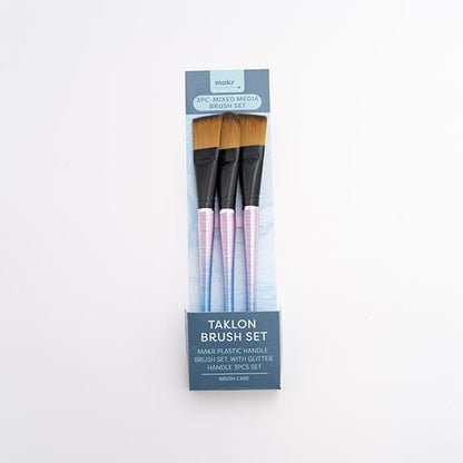 Makr Brush Set with Glitter, Black- 3pk