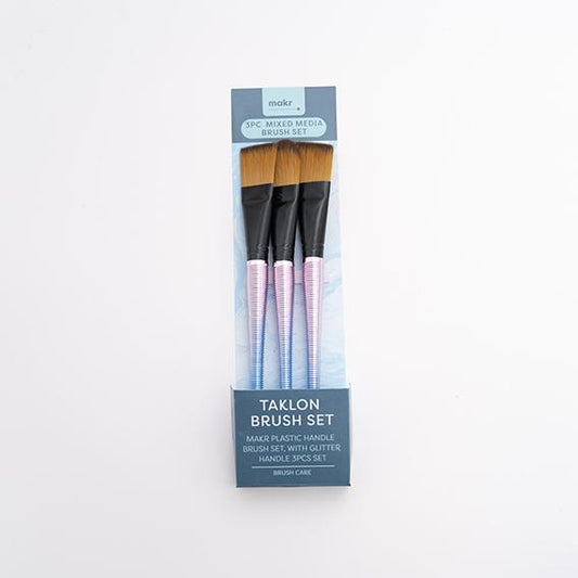 Makr Brush Set with Glitter, Black- 3pk