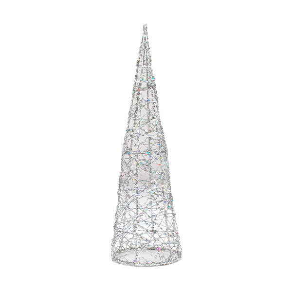 Christmas Wire Tree, Silver- 8x25cm