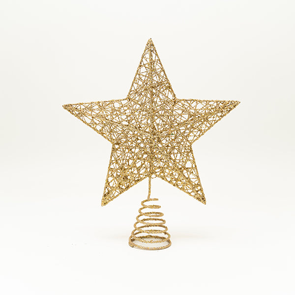 Metal Star Tree Topper, Gold- 25x6x30cm