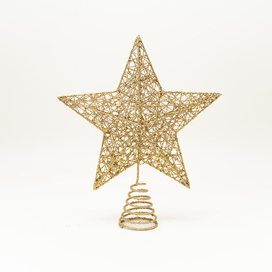 Metal Star Tree Topper, Gold- 25x6x30cm
