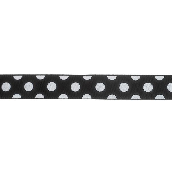Makr Ribbon, Large Dots Black Satin- 9mmx9.1m