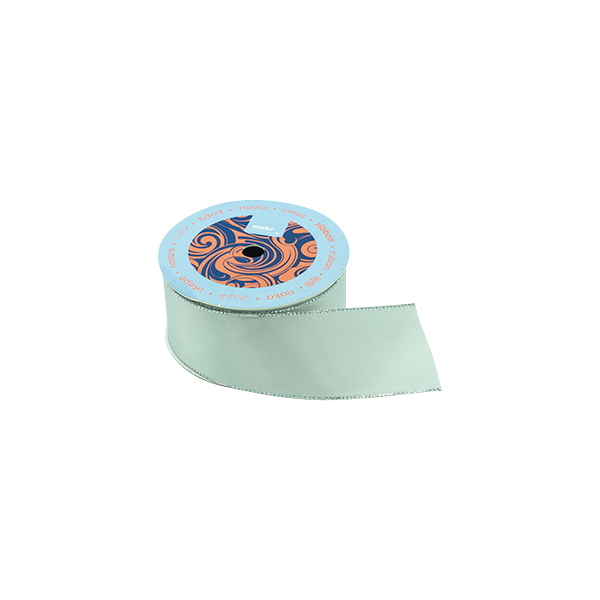 Makr Ribbon, Silver Edge Silver Satin- 38mmx3.6m