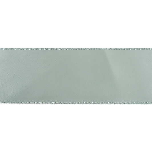 Makr Ribbon, Silver Edge Silver Satin- 38mmx3.6m
