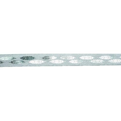 Makr Ribbon, Silver Foil Print Satin- 16mmx4.5m