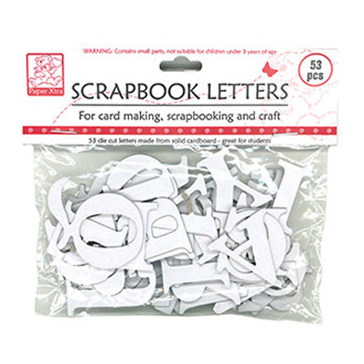 Sullivans Scrapbook Letters, White- 53pk
