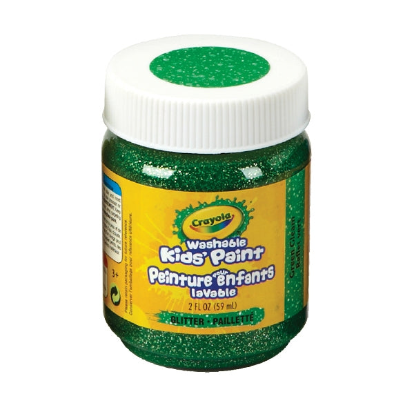 Crayola Washable Kids Paint, Glitter Green Gleam- 59ml