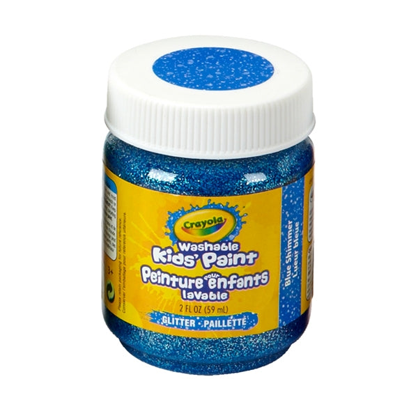 Crayola Washable Kids Paint, Glitter Blue Shimmer- 59ml