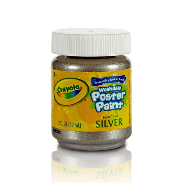 Crayola Washable Kids Paint, Metallic Silver- 59ml