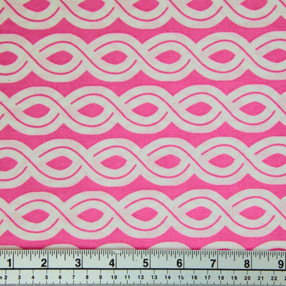 Sunny Vibe Fabric, Ropes Pink- Width 112cm