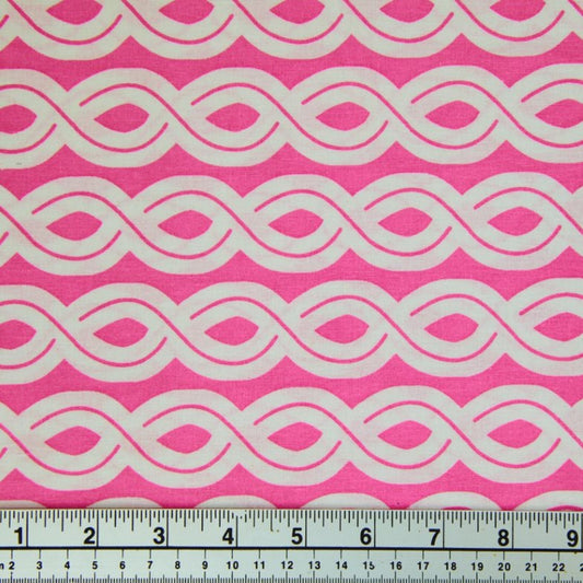 Sunny Vibe Fabric, Ropes Pink- Width 112cm