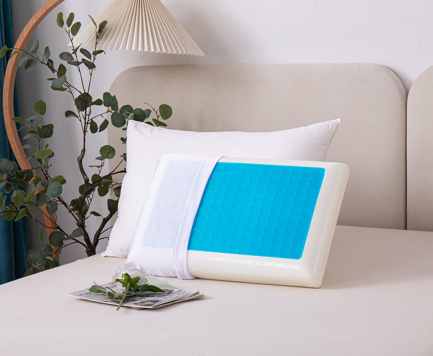 Novus Memory Foam Pillow with Cool Gel Technology, 40x60x13cm