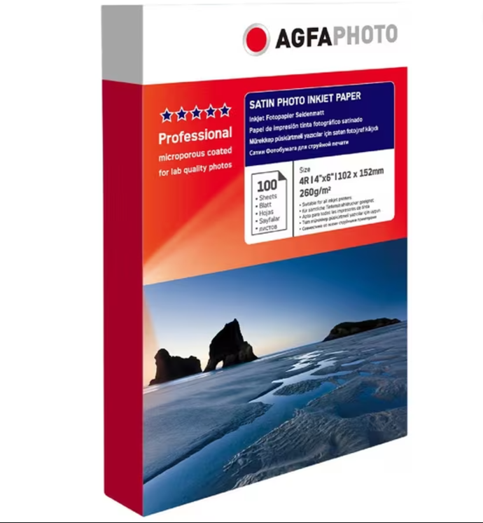 AgfaPhoto Satin Inkjet Paper 4R – 100pk