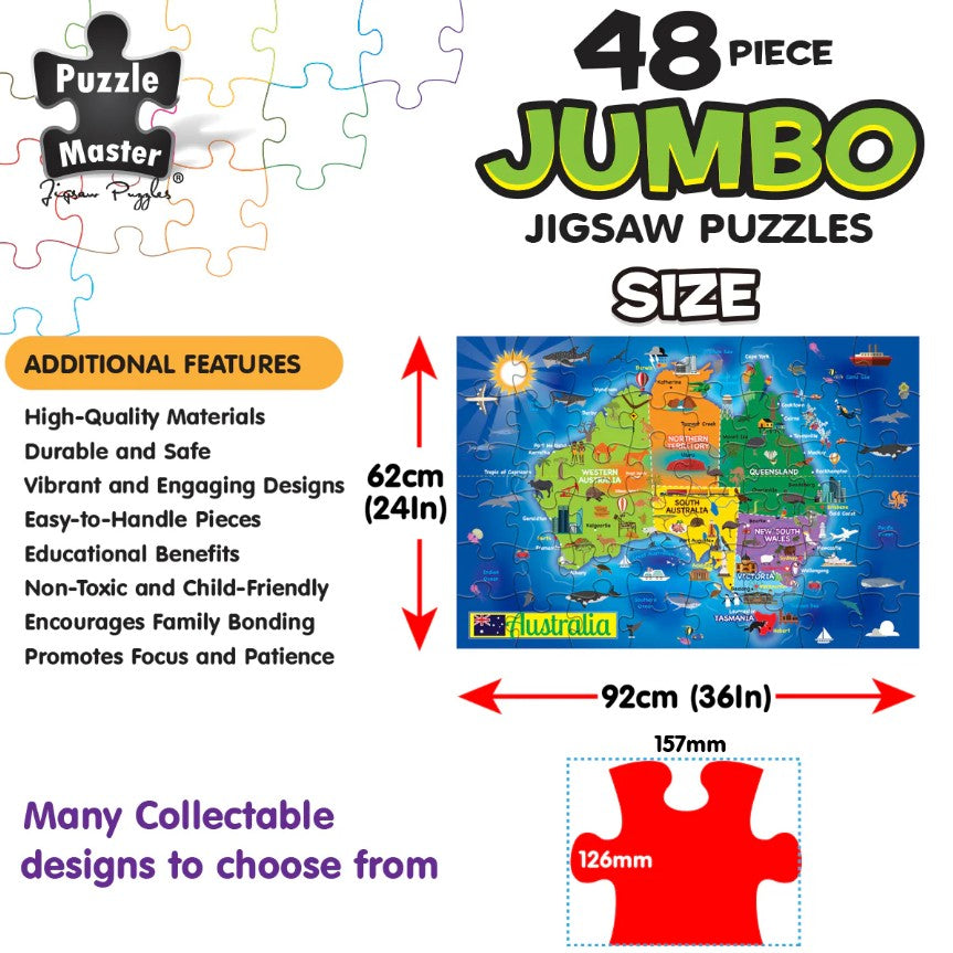 48-Piece Jumbo Floor Jigsaw Puzzle, Aussie Map