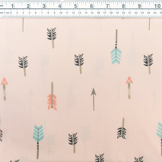 Sweety Twills Fabric, Pink Arrows- Width 160cm